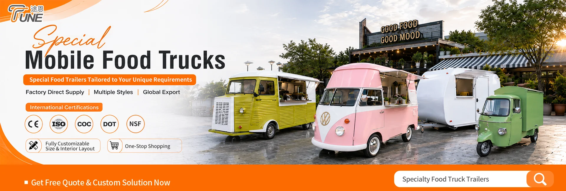 Kommerzielle mobile Food-Trailer-Fabrik China – TUNE